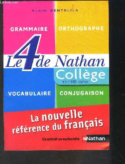 FASCICULE: LE 4 DE NATHAN- COLLEGE 11-15 ANS- UN EXTRAIT