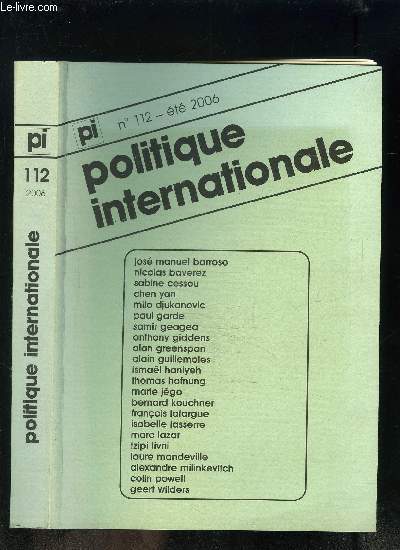 POLITIQUE INTERNATIONALE N112- ETE 2006