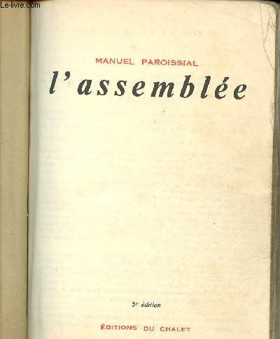 MANUEL PAROISSIAL - L'ASSEMBLEE