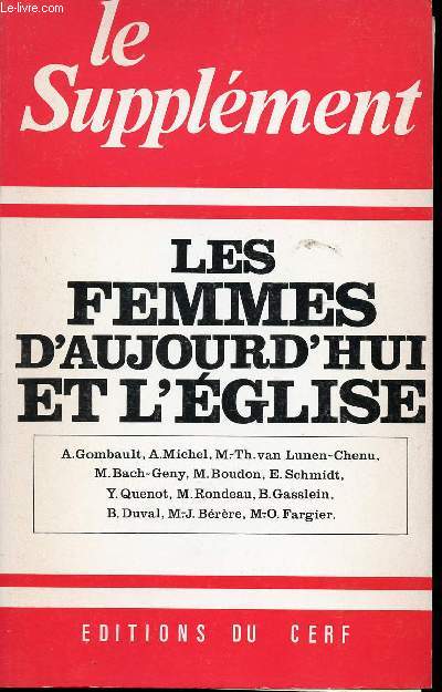LE SUPPLEMENT - DECEMBRE 1978 - N127 - LES FEMMES D'AUJOURD'HUI ET L'EGLISE.