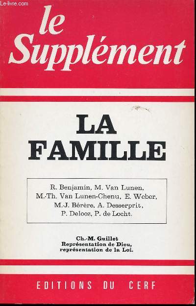 LE SUPPLEMENT - DECEMBRE 1980 - N135 - LA FAMILLE - Reprsentation de Dieu, reprsentation de la Loi.
