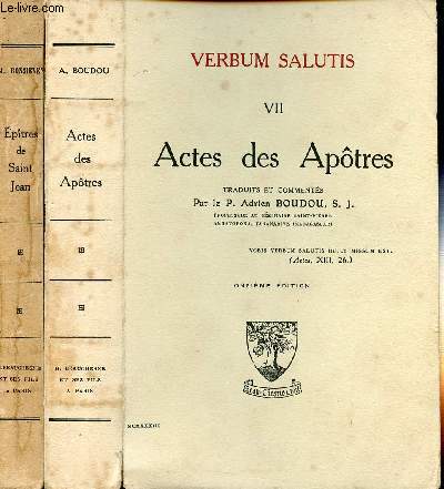 VERBUM SALUTIS- 2 VOLUMES - TOME VII ET IX : ACTES DES APOTRES + EPITRES DE SAINT JEAN