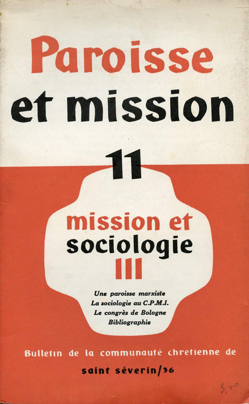 PAROISSE ET MISSION N11 : MISSION ET SOCIOLOGIE III