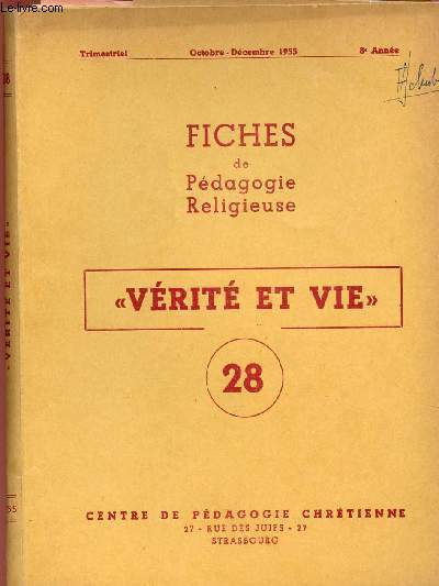 FICHE DE PEDAGOGIE RELIGIEUSE N28 