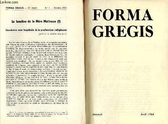 FORMA GREGIS - LOT DE 14 FICHIERS DE LA 16E ANNEE : Extrait du n1  10.