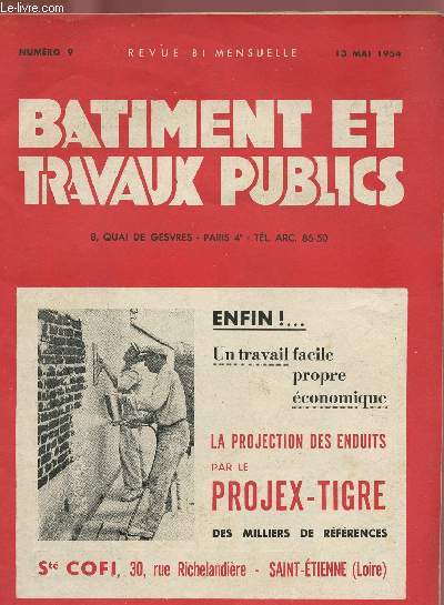 BATIMENT ET TRAVAUX PUBLIC N9 - 13 MAI 1954:
