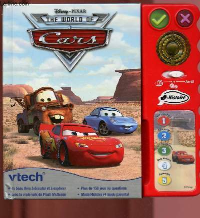 THE WORLD OF CARS : Un beau livre  couter et  explorer, avec la vraie voix de Flash McQueen, Plus de 150 jeux ou questions, Mode histoire et mode parental