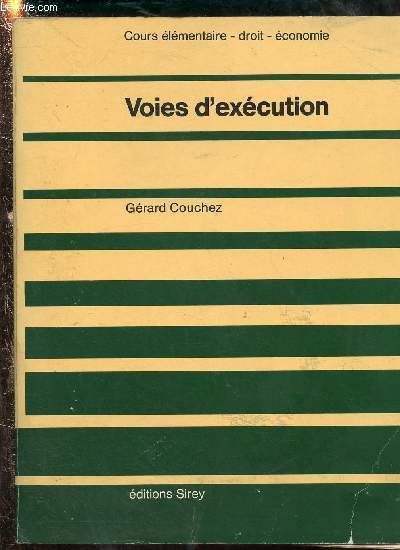 VOIES D'EXECUTION :COURS ELEMENTAIRE - DROIT-ECONOMIE