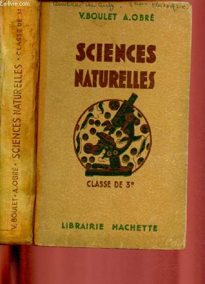 SCIENCES NATURELLES - CLASSE DE TROISIEME
