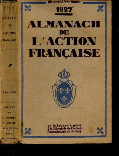 ALMANACH DE L'ACTION FRANCAISE 1927
