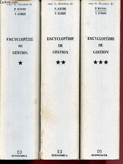 ENCYCLOPEDIE DE GESTION - TOMES I, II ET III - 3 VOLUMES