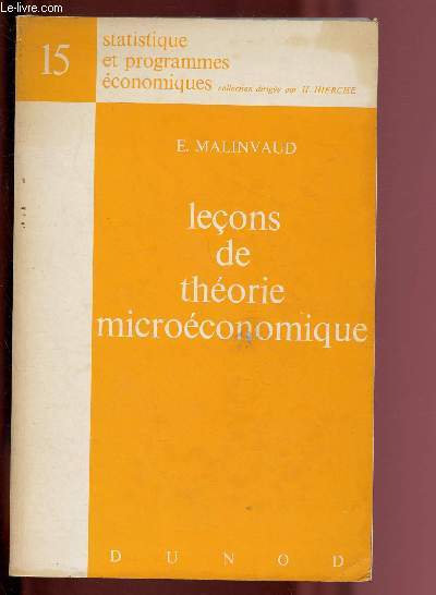LECONS DE THEORIE MICROECONOMIQUE / COLLECTION 