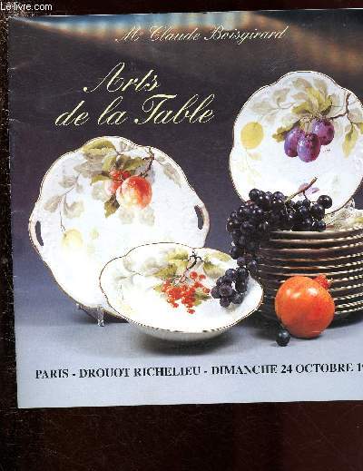 24 OCTOBRE 1999 - PARIS - DROUOT - RICHELIEU - CATALOGUE DE VENTE AUX ENCHERES - ARTS DE LA TABLE