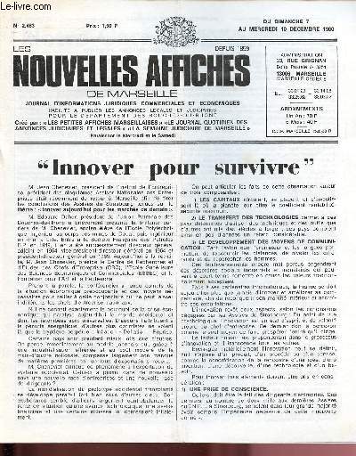 N2483 - Du 7 au 10 Dcembre 1980 - LES NOUVELLES AFFICHES DE MARSEILLE : 