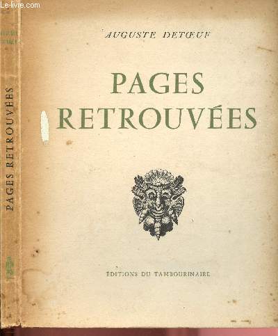 PAGES RETROUVEES prcdes de deux tudes sur l'auteur par GUILLAUME DE TARDE & HENRY DAVEZAC / EXEMPLAIRE N1617/2375