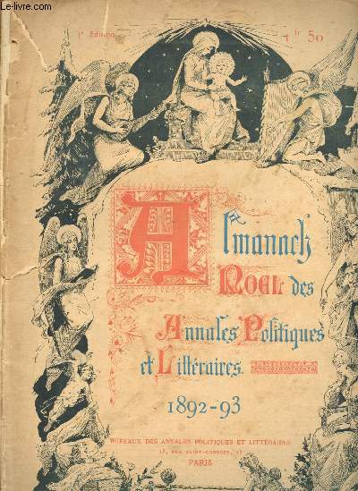 ALMANACH NOEL DES ANNALES POLITIQUES ET LITTERAIRES - 1892-93