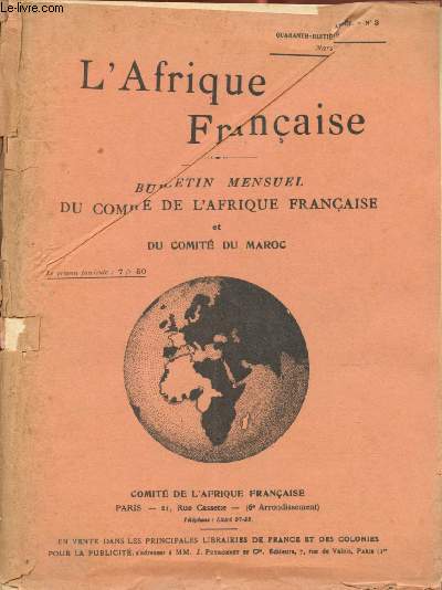 L'Afrique franaise - n3 - 48e anne - Mars 1938