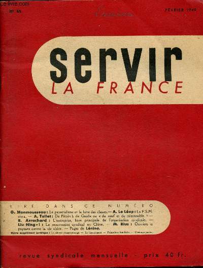 Servir la France n44 - fvrier 1949