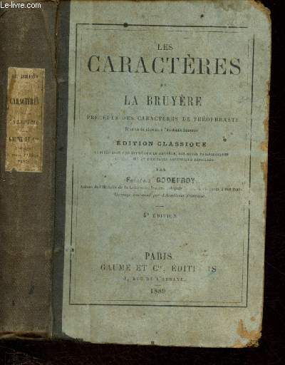 Les Caractres de La Bruyre prcd des Caractres de Thophraste