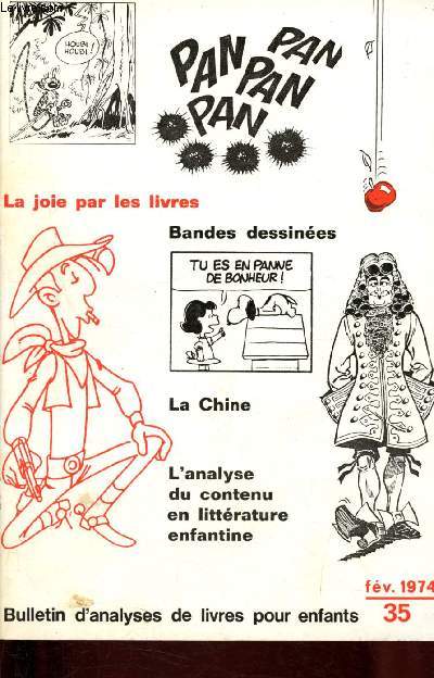 Bulletin d'analyses de livres pour enfants n 35 - Fvrier 1974 : Une centaine de bandes dessines pour les petits et les grands - Quelques livres sur la Chine - L'analyse du contenu des livres pour enfants, par Fulvia Rosemberg,etc.