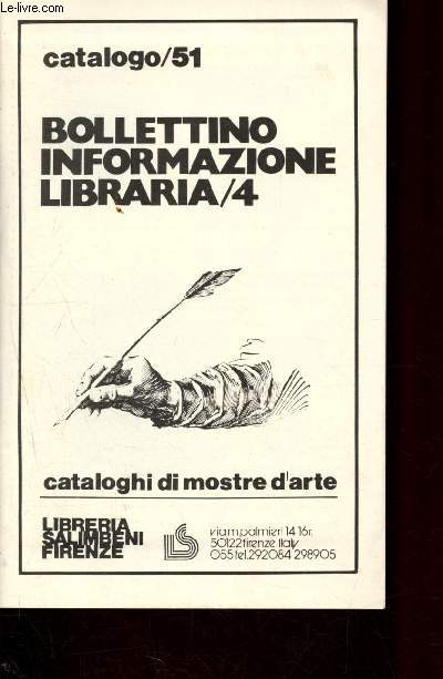 Catalogo / 51 : Bollettino informazione librarie / 4 ! Cataloghi di mostre d'arte (Libreria Salimbeni Firenze)