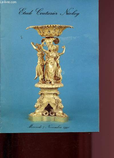 Catalogue de vente aux enchres - 7 Novembre 1990 - Hotel Drouot - Salle n10 : meubles et objets d'art des XVIIIe et XIXe sicles - Tapisserie - tapis