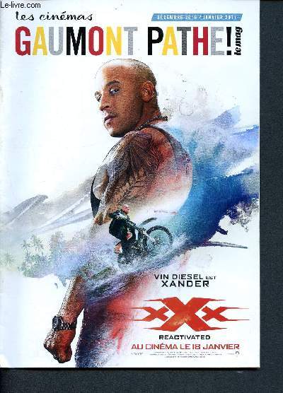 Les cinmas Gaumont Path ! Dcembre 2016 / Janvier 2017- Vin Diesel XXX - Rogue one a star wars story spin-off- La la land - ballerina - personal shopper primaire