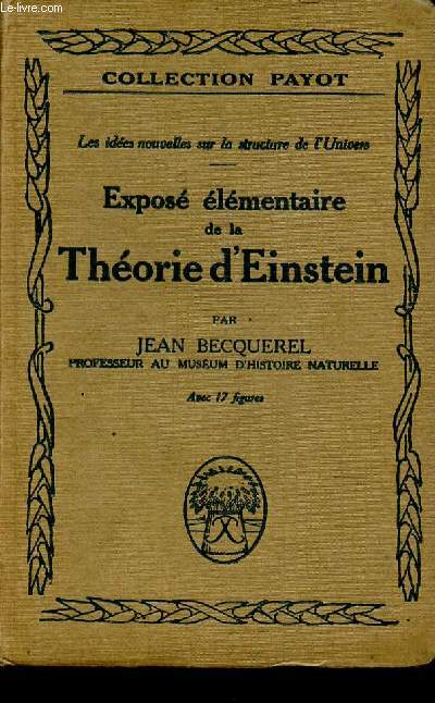 Expos lmentaire de la thorie d'Einstein - 21 - Collection Payot