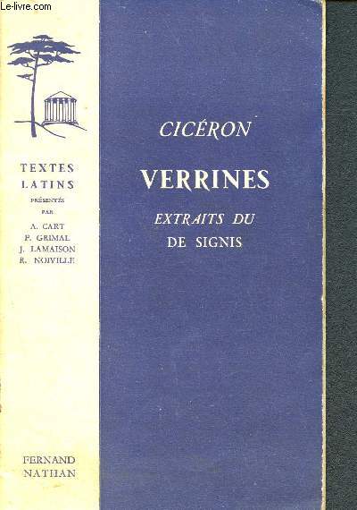 Cicron - verrines extraits du de signis - textes latins