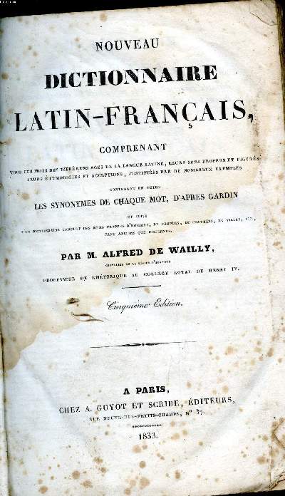 Nouveau Dictionnaire Latin-Franais Cinquime dition