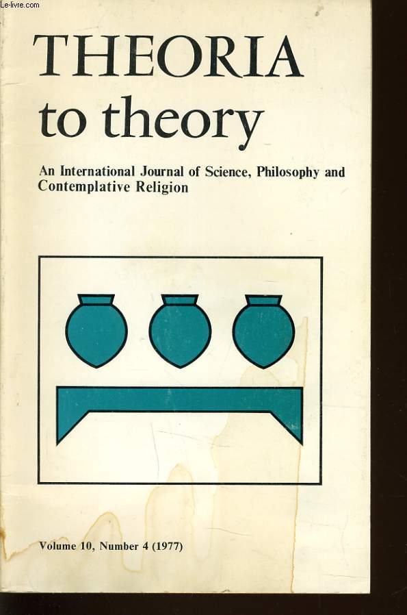 THEORIA TO THEORY vol 10 number 4