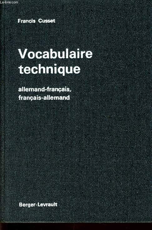 VOCABULAIRE TECHNIQUE allemand francais/franais allemand