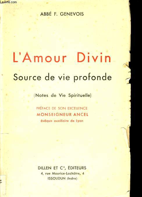 L'AMOUR DIVIN source de vie profonde (notes de vie spirituelle)
