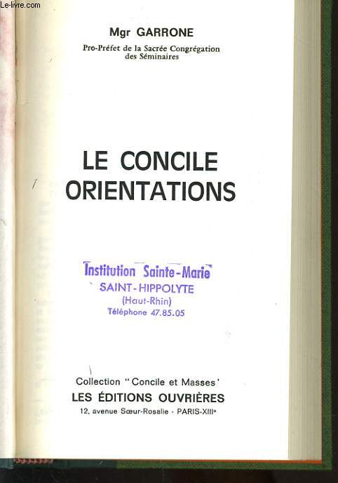 LE CONCILE ORIENTATIONS