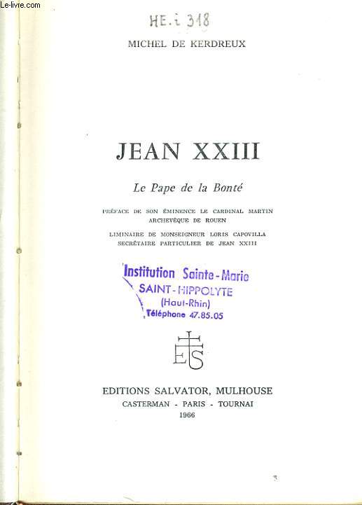 JEAN XXIII le pape de la Bont