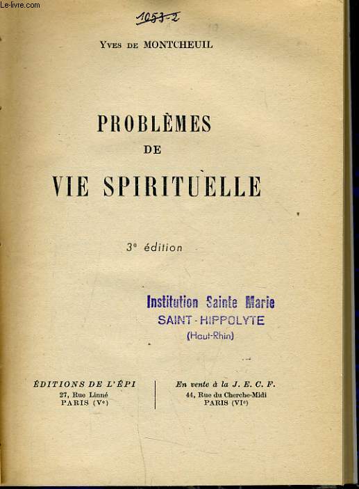 PROBLEMES DE VIE SPIRITUELLE