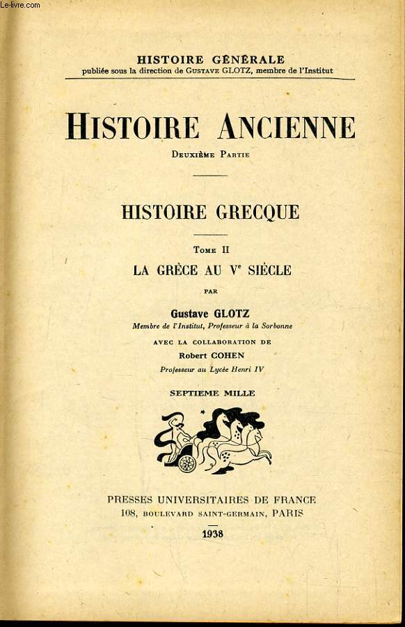 HISTOIRE ANCIENNE 2e partie : Histoire grecque Tome II : La grce au Ve sicle