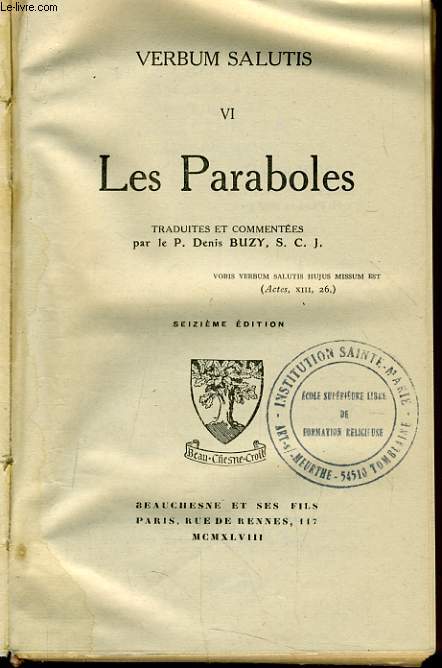 VERBUM SALUTIS tome VI : Les paraboles