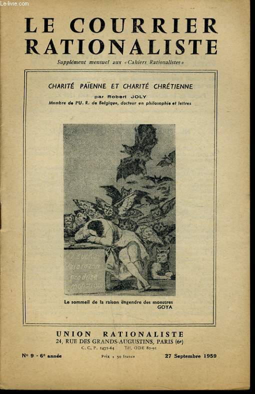 LE COURRIER RATIONALISTEn9 : Charit Paenne et charit Chrtienne
