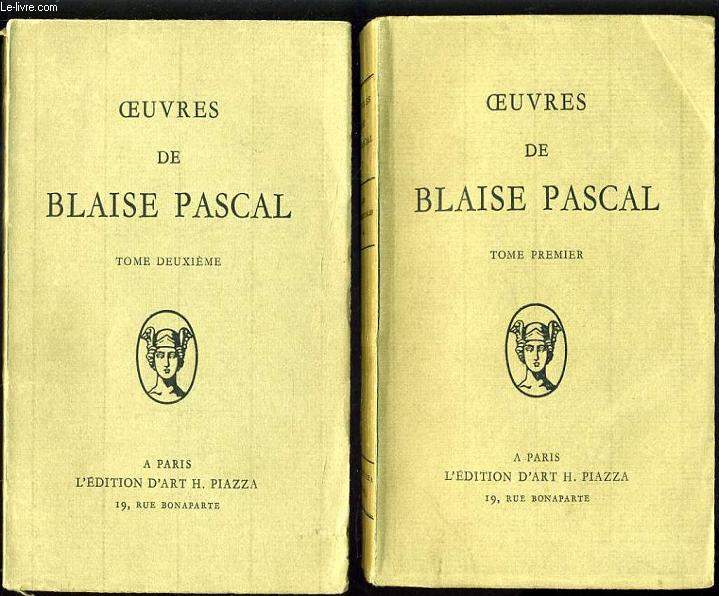 OEUVRES DE BLAISE PASCAL en 2 tomes