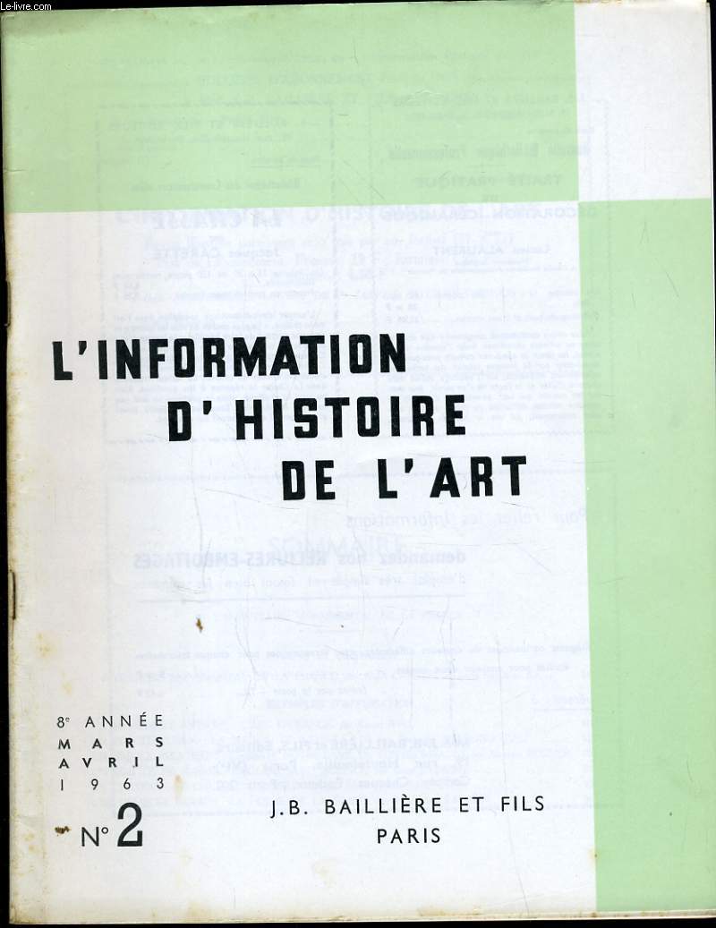 INFORMATION D'HISTOIRE DE L'ART n2 : L'inventaire monumental de la France