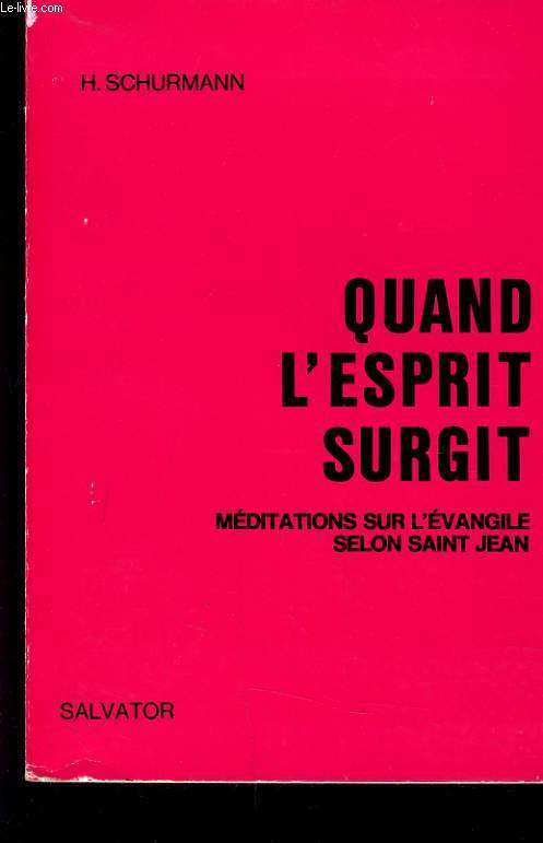 QUAND L'ESPRIT SURGIT - MEDITATIONS SUR L'EVANGILE SELONT SAINT JEAN
