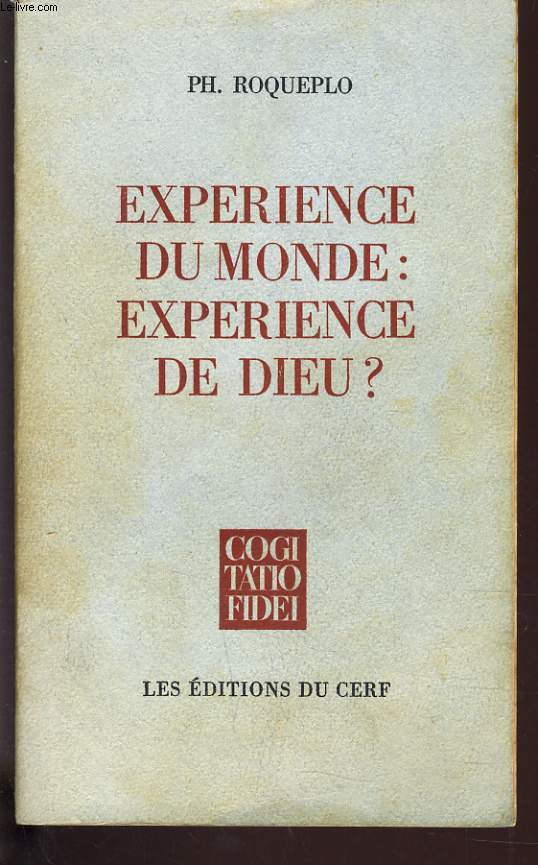 EXPERIENCE DU MONDE : EXPERIENCE DE DIEU - RECHERCHES THEOLOGIQUES SUR LA SIGNIFICATION DIVINE DES ACTIVITES HUMAINES
