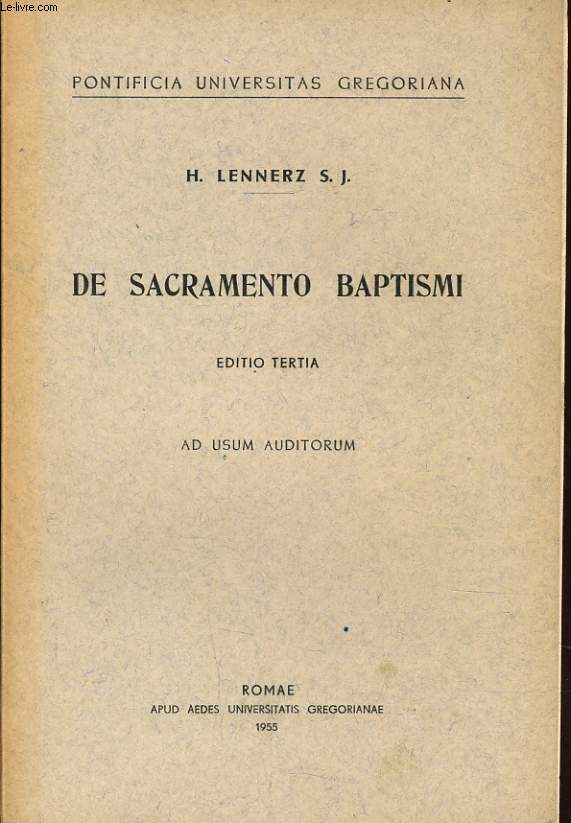 DE SACRAMENTO BAPTISMI