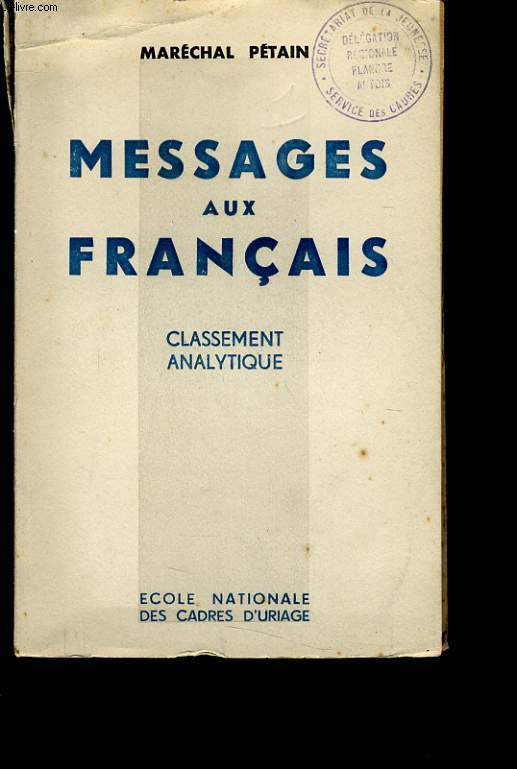 MESSAGES AUX FRANCAIS - CLASSEMENT ANALYTIQUE
