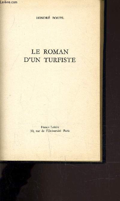 LE ROMAN D'UN TURFISTE.