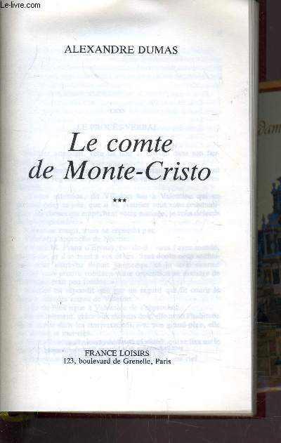 LE COMPTE DE MONTE-CRISTO - TOME 3.