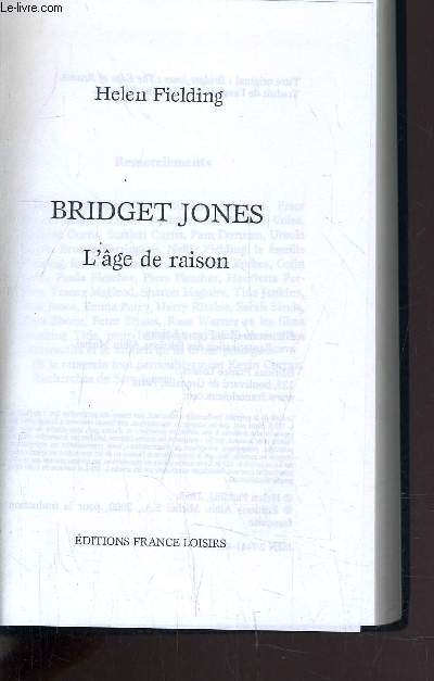 BRIDGET JONES - L'AGE DE RAISON.