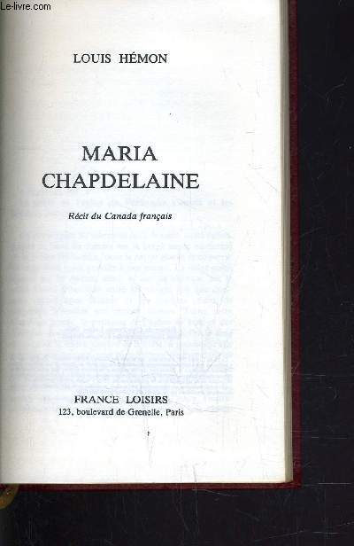 MARIA CHAPELAINE.