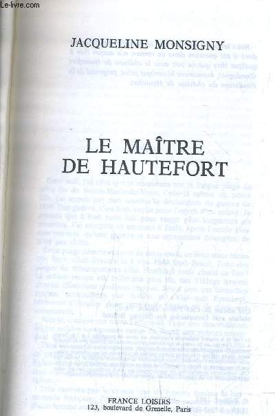 LE MAITRE DE HAUTEFORT.